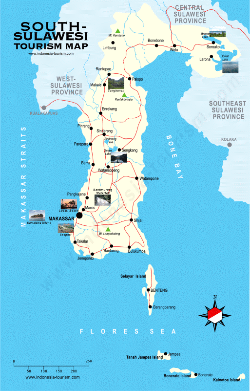 Hasil gambar untuk peta wisata sulawesi selatan